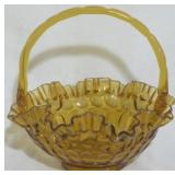 Fenton Amber Basket 8x8"