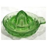 Green Glass Juicer - 6" round - as is