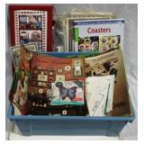 Plastic Tote of Assorted Craft Books & Items