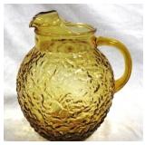 Amber Glass Pitcher - 9.5" x 8"