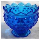 Blue Glass Candle Holder 3.5 Tall