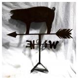 Metal Pig Weathervane 28 x 28 Inch