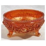 Carnival Glass Footed Bowl - 7.5 x 4