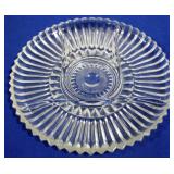 Vintage Mid Century Pressed Glass Divided Platter
