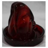 Nude Red Glass Ashtray 4x4