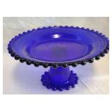 Cobalt Blue Pedestal Dessert Plate