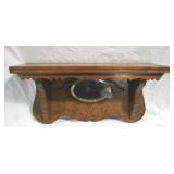 Wood Decorative Shelf w/mirror -  17.5 x 6 x 10.5