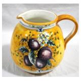 Italian painted pitcher, 9 x 10