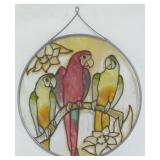 Stained Glass Parrots Wall Decor 9"