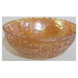 Marigold Carnival Glass Bowl 4x9"
