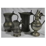 4 Metal Decanters
