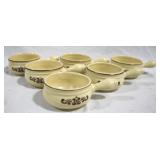 6 Pfaltzgraff "Village" Pattern Onion Soup Bowls