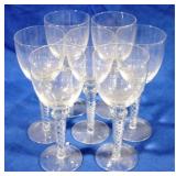 7 Wine Glasses - 8" tall