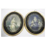 2 Oval Framed Prints