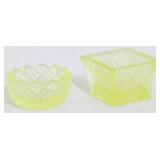 2 Vaseline Uranium Glass Salts 1"