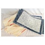 Vintage 4 Rod Pocket Curtains & 4 Lace Placemats