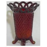 Fenton Red Hatpin Vase 5"