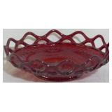Fenton Red Glass Bowl 2.5x8"