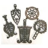 Set of 5 Cast Iron Trivets