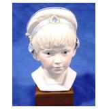 Cybis USA Boy Head Sculpture - 10.5" tall