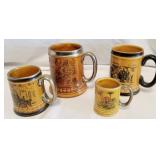 4pc Decorated Beer Mugs