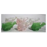 6pc Assorted Colored Glass Open Salt Dip Cellars