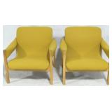 Exceptional mid-century pair formed arm chairs