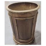 Vintage bamboo & cane motif trash can
