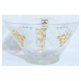 Mid Century Decorated Bowl 6x11"