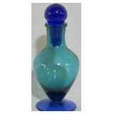 Vintage Blue and Green Perfume w/ stopper 6"