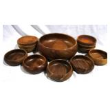 Wood Salad Bowl Set - 12 pieces