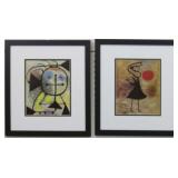 SET OF 2 CONTEMPORARY PIECES BY JOAN MIRO