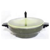 Vintage Green Pot with lid 7x13x9.5