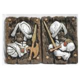 2 Chalkware Wall hangings - 11 x 14