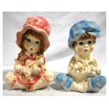 Pair of Chalkware Statues - 11.5" tall