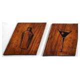 2 Wood Wall Hanging Decor - Bar Decor