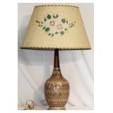 Ceramic Base Lamp w/ Floral Lamp Shade