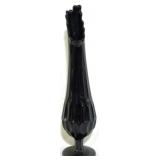 Fenton Ebony Black Swung Vase - 14" tall