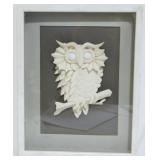 Vintage cut paper owl, artist signed, framed