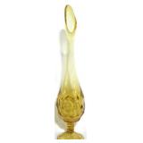 Viking Georgian Honeycomb Amber 15" Swung Vase