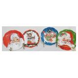 4 Christmas Plates 8"