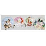4pc Mr Christmas Plates 8"