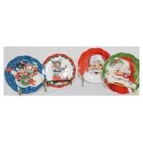4 Christmas Plates 8"