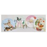 4pc Mr Christmas Plates 8"