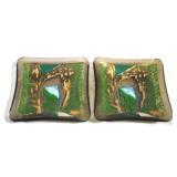 Pair of Smoked Glass Dishes - 6 x 6