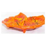 California Pottery Red Ashtray 2.5x10x8