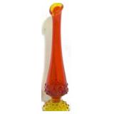 Fenton Amberina Swung Vase - 10" tall