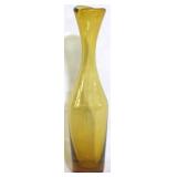 Amber Glass Bud Vase, 10" tall