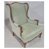 Vintage French wing back upholstered chair