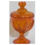 Viking Petal Covered Candy Dish, Tangerine 5.5"